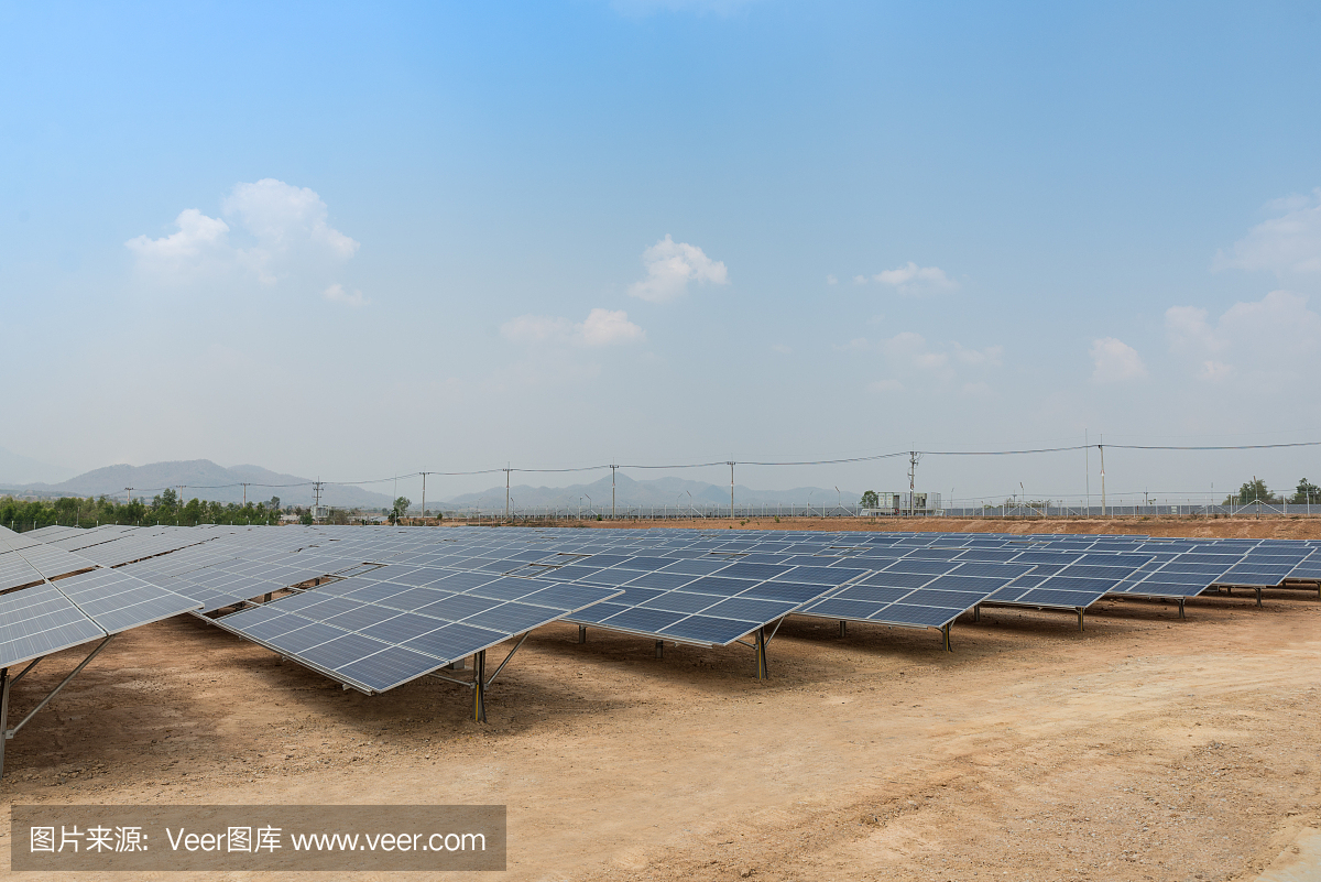 泰国绿色能源的太阳能农场